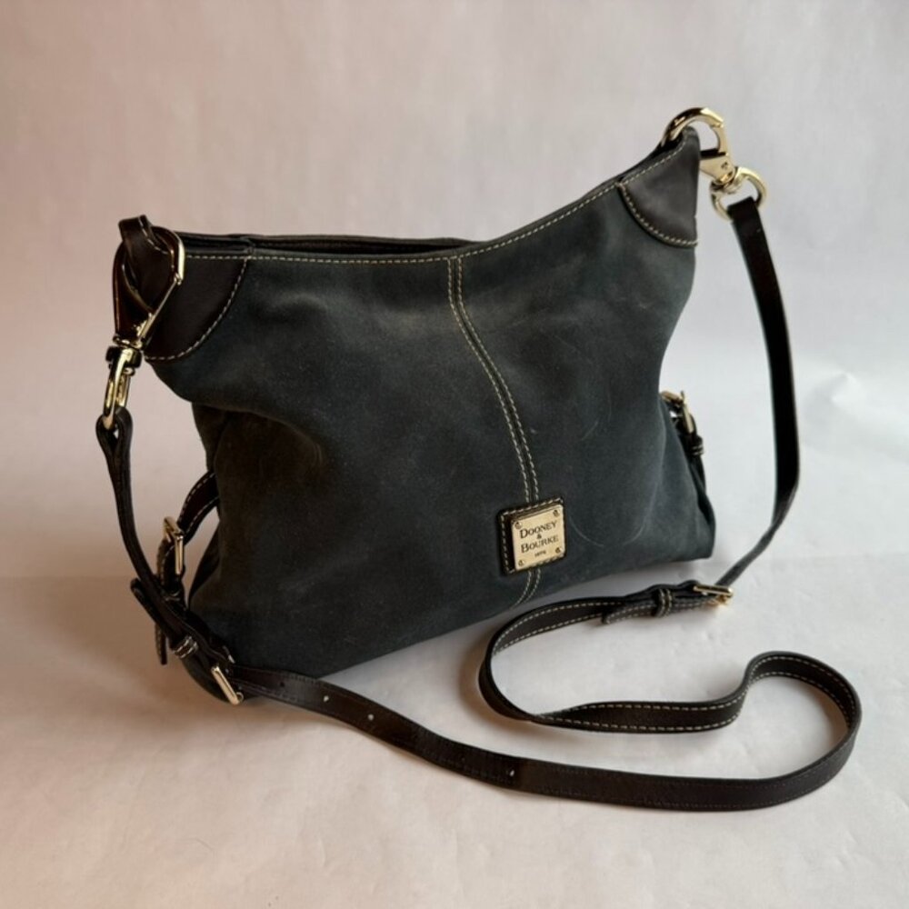 Dooney & Bourke Blue-Grey Suede Shoulder Bag